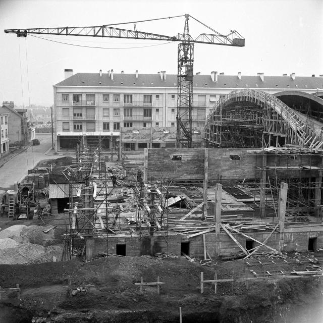 Photo historique construction des halles de Saint-Nazaire