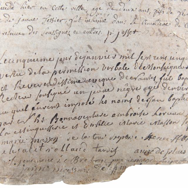Baptism Certificate Of Jean Baptiste - 1753