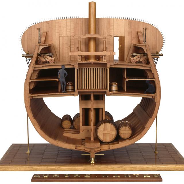 Cross-section, at the mainmast, of the slave ship Aurore