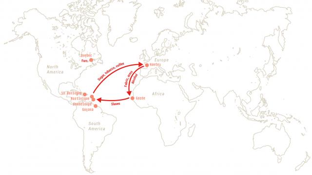 Map of the Atlantic slave trade